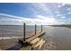 Private dock with a ramp for easy boat access against a backdrop of calm water and a clear sky at 2710 Mcfadden Way, Johns Island, SC 29455