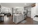 Open concept kitchen with stainless appliances, granite counters, gray cabinets, and an island with seating at 319 Knawl Rd, Moncks Corner, SC 29461