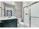 Updated bathroom featuring modern vanity, framed mirror and glass enclosed shower at 455 Hidden Meadow Ln, Summerville, SC 29486