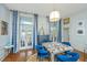 Cozy dining area with blue chairs, natural light, and stylish decor at 1075 Avenue Of Oaks, Charleston, SC 29407