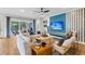 Bright living room with comfortable seating, stylish decor, and a large sliding glass door leading to the outdoors at 1168 Reserve Ln, Awendaw, SC 29429