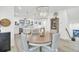 Elegant dining area flowing into the kitchen, featuring stylish lighting and decor at 129 Sabal Ct, Summerville, SC 29483