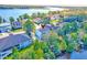 Aerial view of a property nestled near a tranquil lake, showcasing its serene surroundings at 1756 Indigo Island Dr, Hanahan, SC 29410
