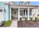 Inviting front porch with white columns, a decorative door, and meticulously maintained landscaping at 3115 Cross Vine Ln, Summerville, SC 29483