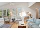 Cozy living room with vaulted ceilings, a comfortable seating arrangement, and natural light from the windows at 3619 Loggerhead Ct, Seabrook Island, SC 29455