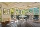 Screened porch with seating area, and views of the landscaped yard at 3619 Loggerhead Ct, Seabrook Island, SC 29455