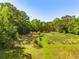 Picturesque land featuring a vibrant green meadow with wooden fencing, mature trees and clear blue skies above at 4304 River Rd, Johns Island, SC 29455