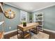 Modern home office with a rustic desk, shelves, and natural light at 705 Melrose Dr, Charleston, SC 29414