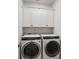 Laundry room with modern washer and dryer, and white cabinets for storage at 1510 Martel St, Mount Pleasant, SC 29464
