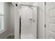 Modern shower with a glass door and subway tile surround at 1510 Martel St, Mount Pleasant, SC 29464