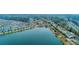 High angle aerial view showcasing lakefront homes nestled amidst lush greenery and mature trees in neighborhood at 1608 Fetterbush Ln, Johns Island, SC 29455