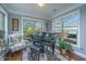 Bright sunroom featuring a piano and large windows with backyard views at 206 President Cir, Summerville, SC 29483