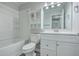 Bathroom showcasing vanity with cabinets, and a shower-tub combo at 209 Persimmon Cir, Goose Creek, SC 29445
