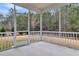 A screened porch with a concrete floor overlooks a backyard with a wooden perimeter fence at 295 Calm Water Way, Summerville, SC 29486