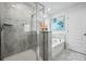 Elegant bathroom featuring separate shower and soaking tub with tile surround at 296 Firewheel Ct, Summerville, SC 29486