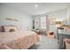 Bright bedroom with stylish decor, carpet flooring, and ample storage at 296 Firewheel Ct, Summerville, SC 29486