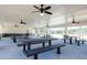 Covered pavilion with picnic tables, fans, and open sides for a breezy outdoor gathering space at 296 Firewheel Ct, Summerville, SC 29486
