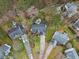 Aerial view of a landscaped home with a long driveway and mature trees at 3216 Rose Walk Ct, Mount Pleasant, SC 29466