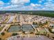 Panoramic aerial shot showcases the community's layout, revealing tennis courts, ponds, and well-spaced homes at 323 Waterlily Way, Summerville, SC 29486