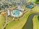 Aerial view of community amenities: pool, clubhouse, tennis courts, and more at 46 Clearblue Loop, Summerville, SC 29486