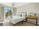 Bright bedroom with white linens, waterside view, and light wood bedside table at 4993 Lake Palmetto, North Charleston, SC 29418