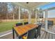 Cozy screened porch with comfortable seating and a view of the private backyard at 500 Minim St, Charleston, SC 29414