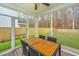 Inviting screened porch with an outdoor dining area and views of the serene backyard at 500 Minim St, Charleston, SC 29414