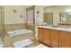 Relaxing bathroom showcases a soaking tub with tile surround, and a large vanity at 6934 Tanner Hall Blvd, Hanahan, SC 29410