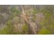 An aerial view of the property showing its location, trees, dirt path, and outbuildings at 7537 Parkers Ferry Rd, Adams Run, SC 29426