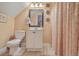 Bathroom featuring a vanity with storage, mirror, and a shower with patterned curtain at 1012 Denali Ct, Summerville, SC 29483