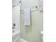 Bright bathroom featuring a tiled shower with a brushed nickel showerhead and towel bar at 106 Terrapin Cir, Summerville, SC 29483