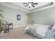 A spacious bedroom with carpet, trey ceilings, and large windows with stylish window treatments at 106 Terrapin Cir, Summerville, SC 29483