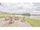 Outdoor community fire pit with seating area overlooking the lake at 1702 Sparkleberry Ln, Johns Island, SC 29455