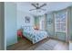 Inviting bedroom with a ceiling fan, queen bed, and nautical decor at 196 Fair Sailing Rd # 25, Mount Pleasant, SC 29466