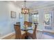 Cozy dining area features a glass table, four wicker chairs, and stylish chandelier at 196 Fair Sailing Rd # 25, Mount Pleasant, SC 29466