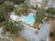 Aerial view of the community pool, a refreshing amenity with ample parking and lounging at 2025 Lanneau Ln, Johns Island, SC 29455