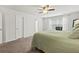Main bedroom with a view, a ceiling fan, carpet, and neutral walls at 2025 Lanneau Ln, Johns Island, SC 29455