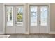 Close up on french doors leading to the outdoor porch at 2123 Boatwright Rd, Johns Island, SC 29455