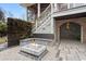 Backyard firepit with brick enclosure and pavers, and brick archway at 2786 Parkers Landing Rd, Mount Pleasant, SC 29466