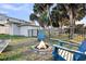 Backyard with a fire pit and Adirondack chairs at 407 Palmetto Blvd, Edisto Beach, SC 29438