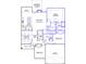 Detailed floor plan featuring three bedrooms, two bathrooms, kitchen, dining room, living room, and a two-car garage at 478 Rowley Ln, Summerville, SC 29486