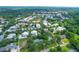 This aerial view captures a charming neighborhood filled with lush trees, offering a serene and private living environment at 652 E Hobcaw Dr, Mount Pleasant, SC 29464