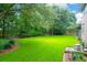 Spacious backyard featuring a manicured lawn, surrounded by mature trees and landscaping at 652 E Hobcaw Dr, Mount Pleasant, SC 29464