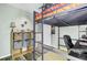Efficient bedroom layout featuring a loft bed with integrated desk space and storage at 1052 Whitlow Blvd, Summerville, SC 29483