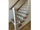 Staircase featuring wood steps, white risers, and white handrail with wood trim at 3004 Harvey Ave, North Charleston, SC 29405
