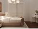 Bedroom features a plush bed, modern lighting, and elegant decor at 80 Smith St, Charleston, SC 29401