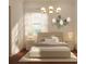 Bright bedroom featuring a modern chandelier and unique wall decor at 80 Smith St, Charleston, SC 29401