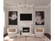 Elegant living room featuring a fireplace, chandelier, and stylish decor at 80 Smith St, Charleston, SC 29401