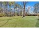 Large backyard with an expansive lawn, mature trees and wooded area at 106 Ranworth Ln, Summerville, SC 29485
