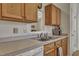 Kitchen features stainless steel sink, light countertops, and wooden cabinetry at 106 Ranworth Ln, Summerville, SC 29485